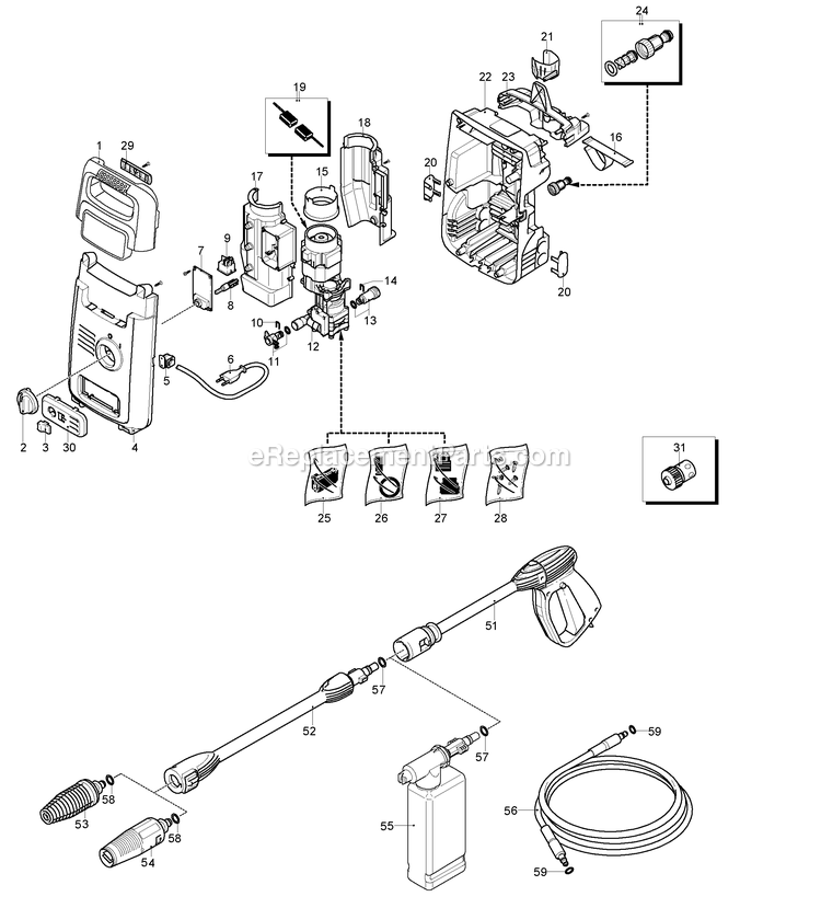 Black and Decker BW13-B2C (Type 1) Pressure Washer Power Tool Page A Diagram